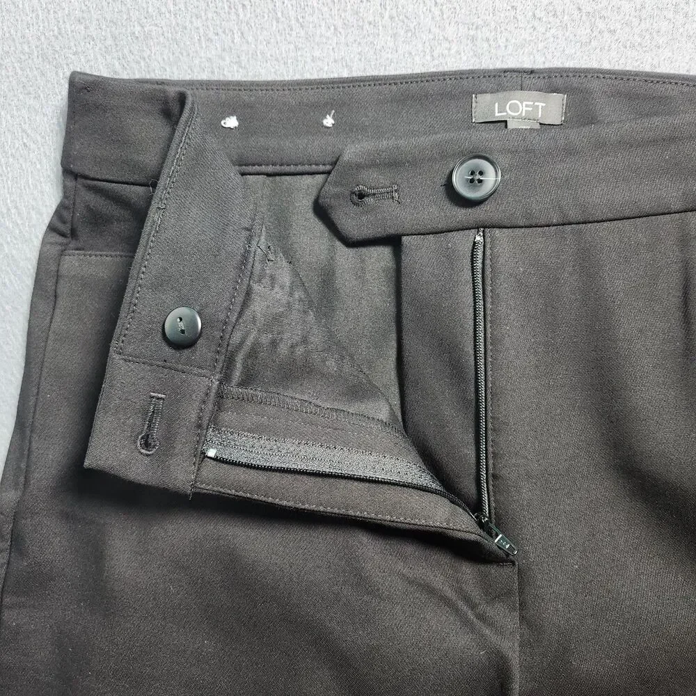 LOFT Dress Pants Women 10 Black High Rise The Curvy Skinny